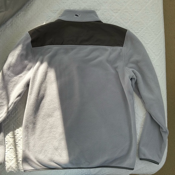 Mens vineyard vines fleece quarter 1/4 snap shep shirt pullover size Medium gray - Picture 3 of 3